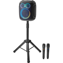 AT&T Essentials 120W Karaoke Bluetooth Speaker with Two Wireless Microphones + Stand