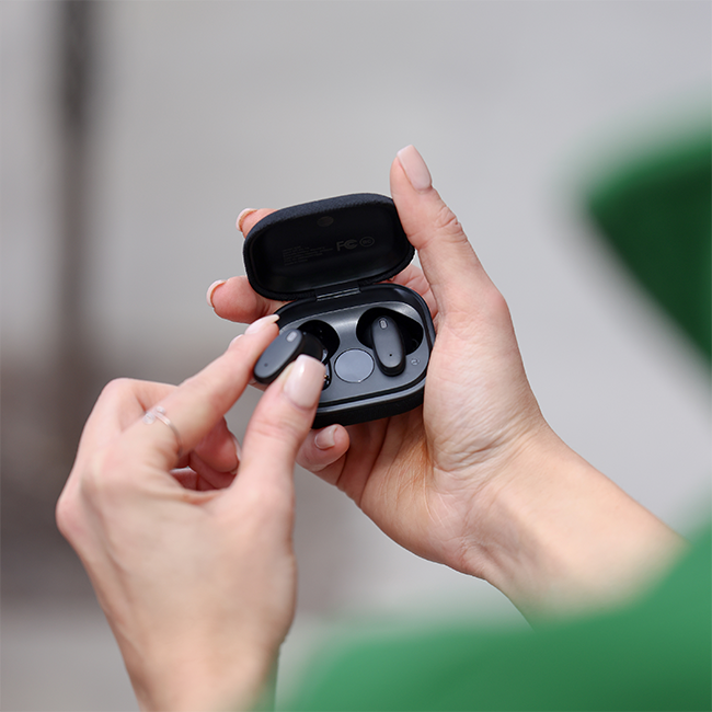 AT&T Essentials True Wireless Pro Earbuds - Blue  (Product view 4)