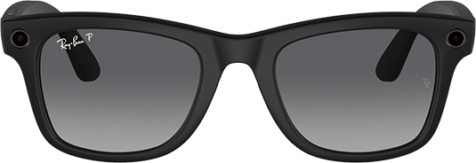 Ray-Ban Meta Wayfarer Large Smart Glasses - Matte Black Polarized - Gradient Graphite  (Product view 2)