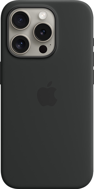 Apple Silicone Case with MagSafe - iPhone 15 Pro - Black  (Product view 1)