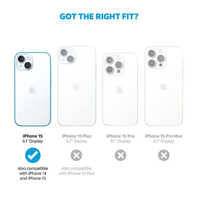 AT&T Essentials Edge Pro Case - iPhone 15/14/13 - Clear Glitter  (Product view 3)