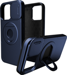 AT&T Essentials Magnetic Utility Case with Camera Cover and Kickstand + Finger Loop - iPhone 15 Pro Max