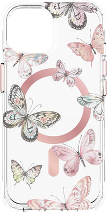 Karma by Body Glove Pink Butterflies with MagSafe Case - iPhone 16e/15/14/13