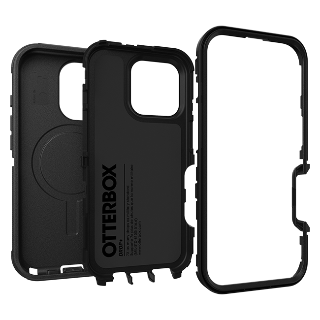 OtterBox Defender Pro Series Case with MagSafe - iPhone 16 Pro - Black  (Product view 3)