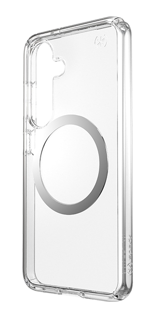 Speck Presidio Perfect Clear Case + Chrome Magnet - Samsung Galaxy S25 - Clear  (Product view 3)