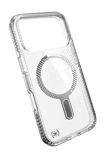 Speck Presidio Perfect Grip Chrome ClickLock MagSafe Case - iPhone 17 Pro - Clear  (Product view 3)