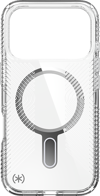 Speck Presidio Perfect Grip Chrome ClickLock MagSafe Case - iPhone 17 Pro - Clear  (Product view 1)