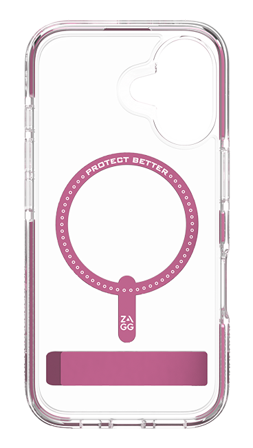 Zagg Piccadilly Snap Case with Kickstand and MagSafe - iPhone 16 - Clear Pink  (Product view 2)