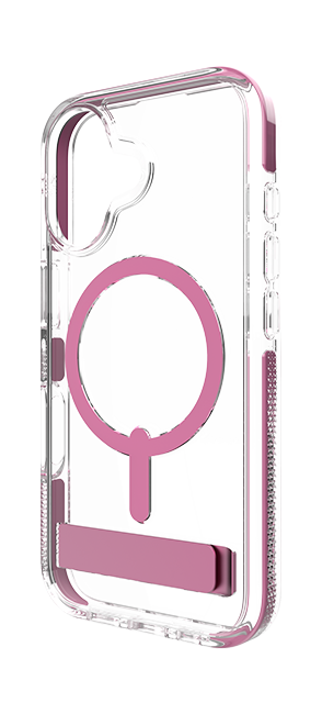 Zagg Piccadilly Snap Case with Kickstand and MagSafe - iPhone 16 - Clear Pink  (Product view 3)