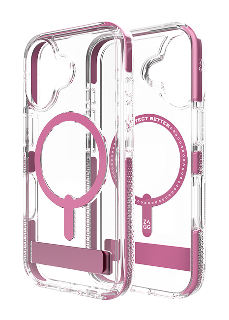 Zagg Piccadilly Snap Case with Kickstand and MagSafe - iPhone 16 - Clear Pink  (Product view 6)