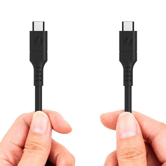 AT&T Essentials 6ft USB C to Type C Cable - Black  (Product view 2)