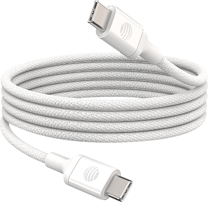 AT&T 8ft USB C to Type C Braided Cable - White  (Product view 1)