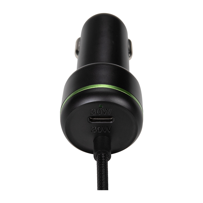 AT&T Captive Cable Power Delivery Car Charger 60W with USB-C Port (USB-C) - Black  (Product view 2)