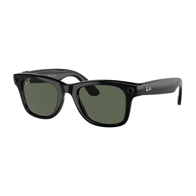 Ray-Ban Meta Wayfarer Standard Smart Glasses - Shiny Black - Green  (Product view 9)