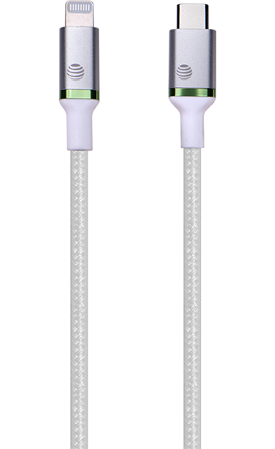 AT&T 2 Pack Lightning Cable with 20W USB-C Power Delivery Wall Block - White  (Product view 6)