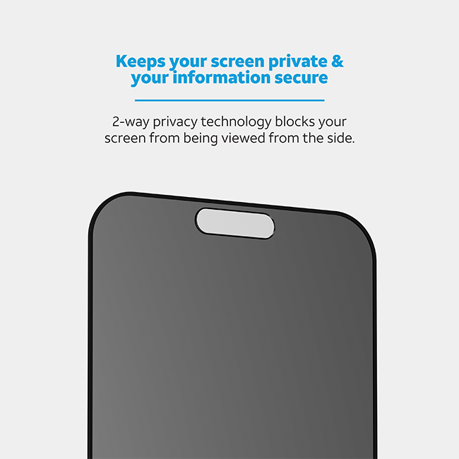 AT&T Essentials Tempered Glass 2 Pack Privacy Screen Protectors - iPhone 17 Pro Max/16 Pro Max - Clear  (Product view 3)