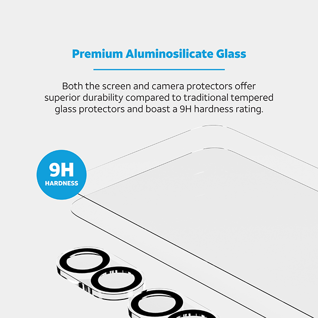 AT&T Essentials Tempered Glass 2 Pack Screen Protectors + 2 Pack Camera Protectors - iPhone 16 Plus - Clear  (Product view 3)
