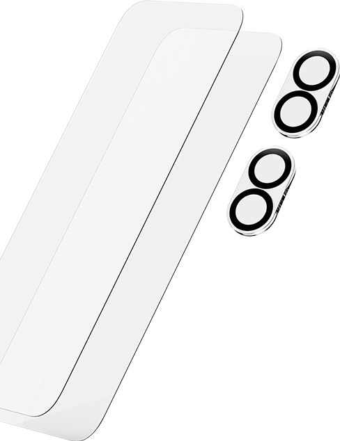 AT&T Essentials Tempered Glass 2 Pack Screen Protectors + 2 Pack Camera Protectors - iPhone 16 Plus - Clear  (Product view 1)
