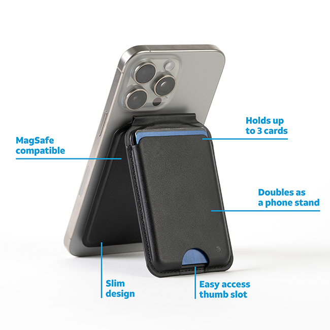 AT&T Essentials Magnetic Wallet with Built in Find My - Black  (Product view 4)