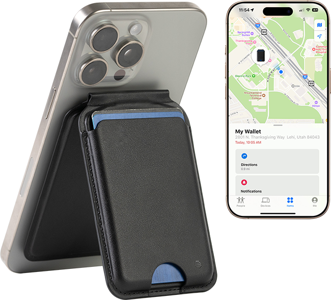 AT&T Essentials Magnetic Wallet with Built in Find My - Black  (Product view 1)