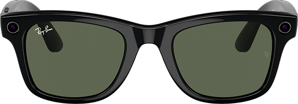 Ray-Ban Meta Wayfarer Standard Smart Glasses - Shiny Black - Green  (Product view 1)