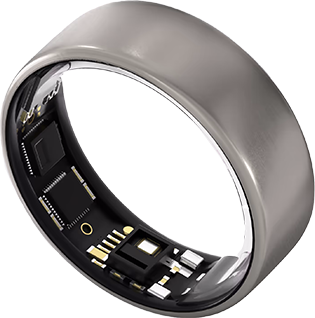 Ultrahuman Ring AIR - Raw Titanium  (Product view 2)