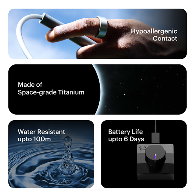 Ultrahuman Ring AIR - Raw Titanium  (Product view 7)
