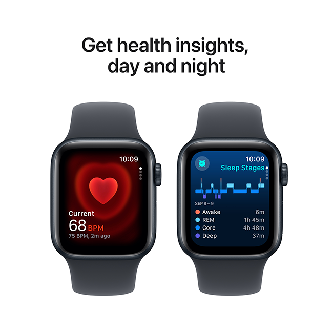 Apple Watch SE 2nd Gen (2022) - 40mm - Midnight Aluminum Midnight Sport S-M  (Product view 6)