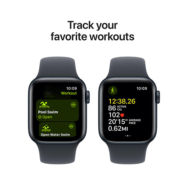 Apple Watch SE 2nd Gen (2022) - 40mm - Midnight Aluminum Midnight Sport S-M  (Product view 7)