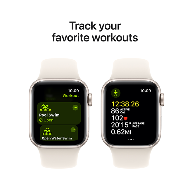 Apple Watch SE 2nd Gen (2022) - 40mm - Starlight Aluminum Starlight Sport M-L  (Product view 7)