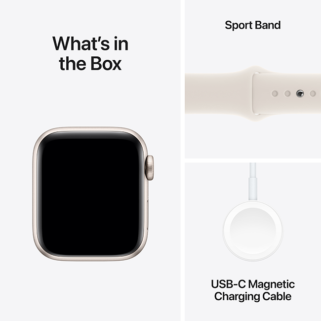 Apple Watch SE 2nd Gen (2022) - 40mm - Starlight Aluminum Starlight Sport M-L  (Product view 8)