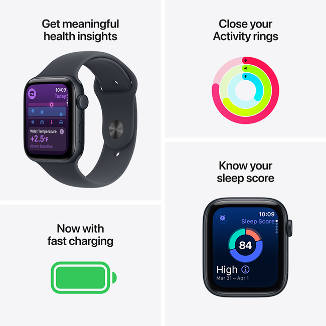 Apple Watch SE 3 40mm - Midnight Aluminum Midnight Sport Band M-L  (Product view 3)