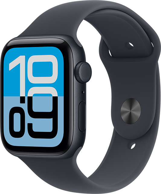 Apple Watch SE 3 44mm - Midnight Aluminum Midnight Sport Band M-L  (Product view 2)
