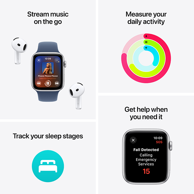 Apple Watch SE 2nd Gen (2022) - 44mm - Midnight Aluminum Midnight Sport S-M  (Product view 4)
