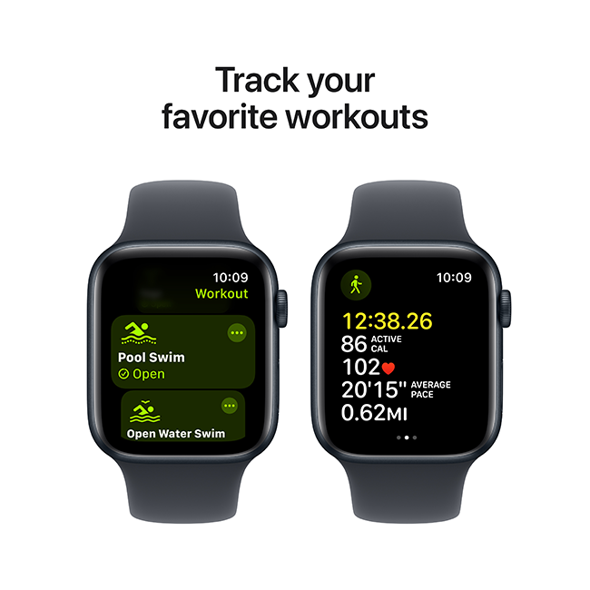 Apple Watch SE 2nd Gen (2022) - 44mm - Midnight Aluminum Midnight Sport S-M  (Product view 7)