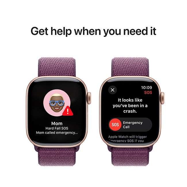 Apple Watch Series 10 42mm - Rose Gold Aluminum Plum Sport Loop  (Product view 7)