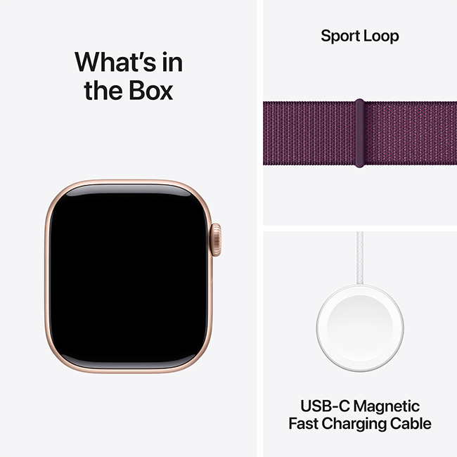 Apple Watch Series 10 42mm - Rose Gold Aluminum Plum Sport Loop  (Product view 10)