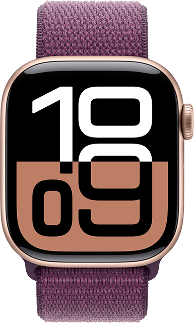Apple Watch Series 10 42mm - Rose Gold Aluminum Plum Sport Loop  (Product view 1)