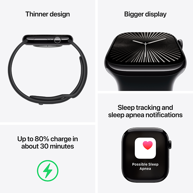 Apple Watch Series 10 46mm - Jet Black Aluminum Ink Sport Loop  (Product view 4)