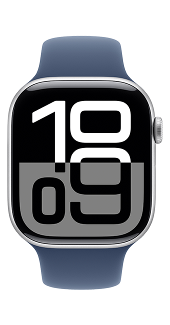 Apple Watch Series 10 46mm - Silver Aluminum Denim Sport Band M-L  (Product view 3)