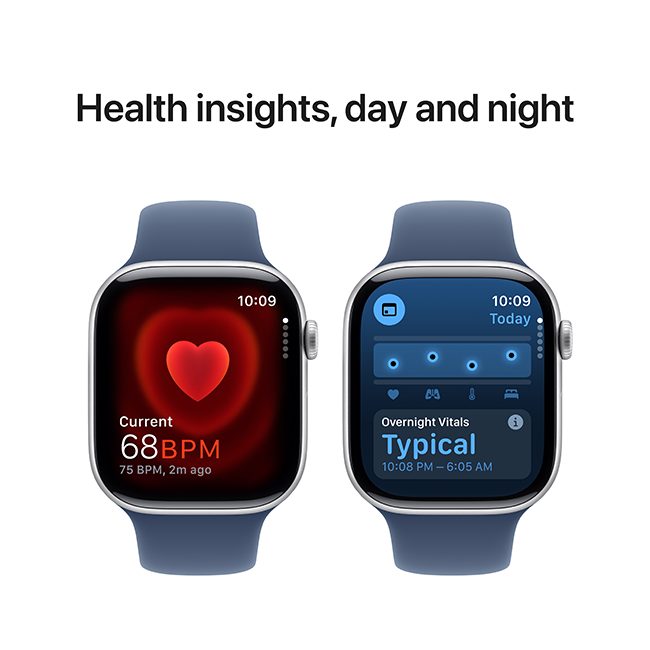 Apple Watch Series 10 46mm - Silver Aluminum Denim Sport Band M-L  (Product view 6)