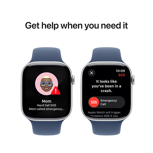 Apple Watch Series 10 46mm - Silver Aluminum Denim Sport Band M-L  (Product view 7)