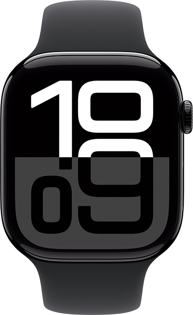 Apple Watch Series 10 46mm - Jet Black Aluminum Black Sport Band S-M  (Product view 1)