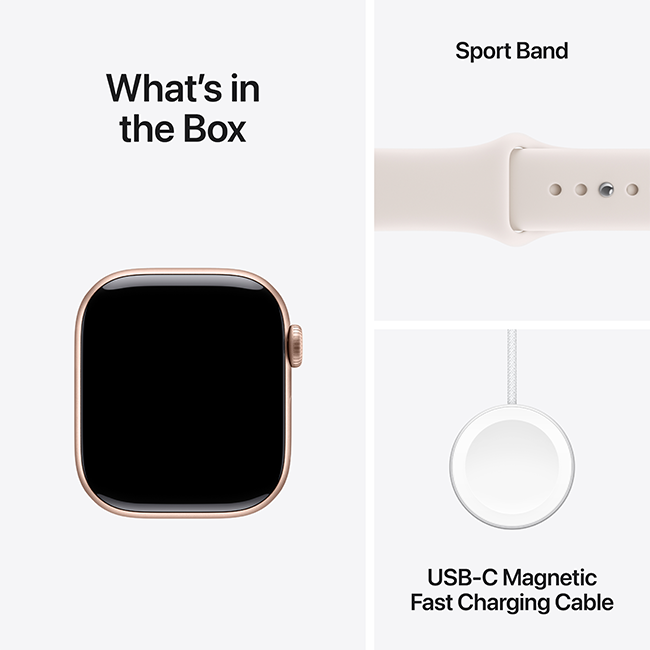Apple Watch Series 11 42mm - Rose Gold Aluminum Light Blush Sport Band S-M  (Product view 9)
