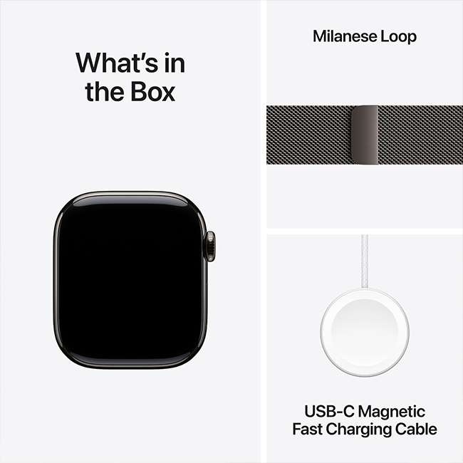 Apple Watch Series 11 42mm - Slate Titanium Black Sport Band M-L  (Product view 9)