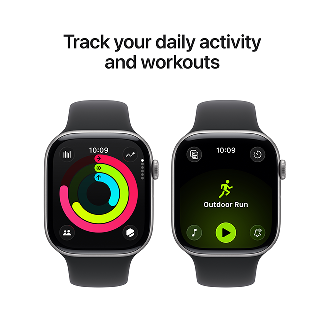 Apple Watch Series 11 46mm - Space Gray Aluminum Black Sport Band M-L  (Product view 4)