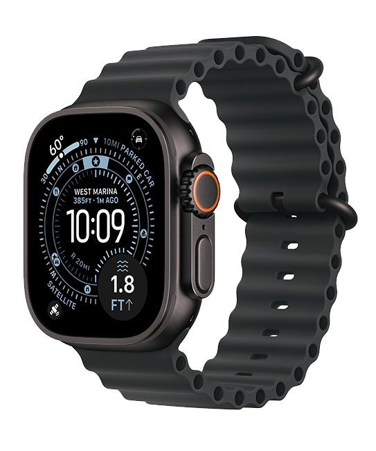 Apple Watch Ultra 3 49mm - Black Titanium Black Ocean Band  (Product view 2)