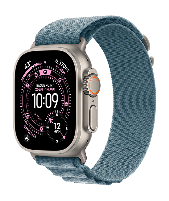 Apple Watch Ultra 3 49mm - Natural Titanium Light Blue Alpine Loop Small  (Product view 10)