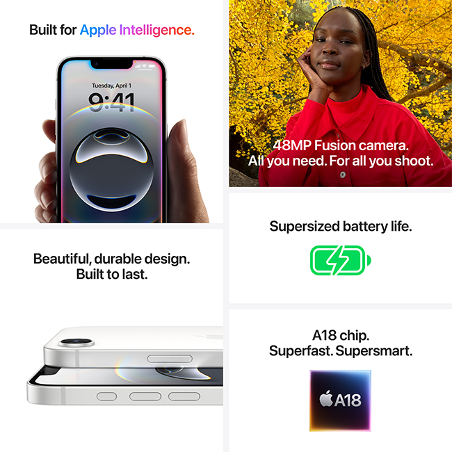 Apple iPhone 16e - White  (Product view 6)