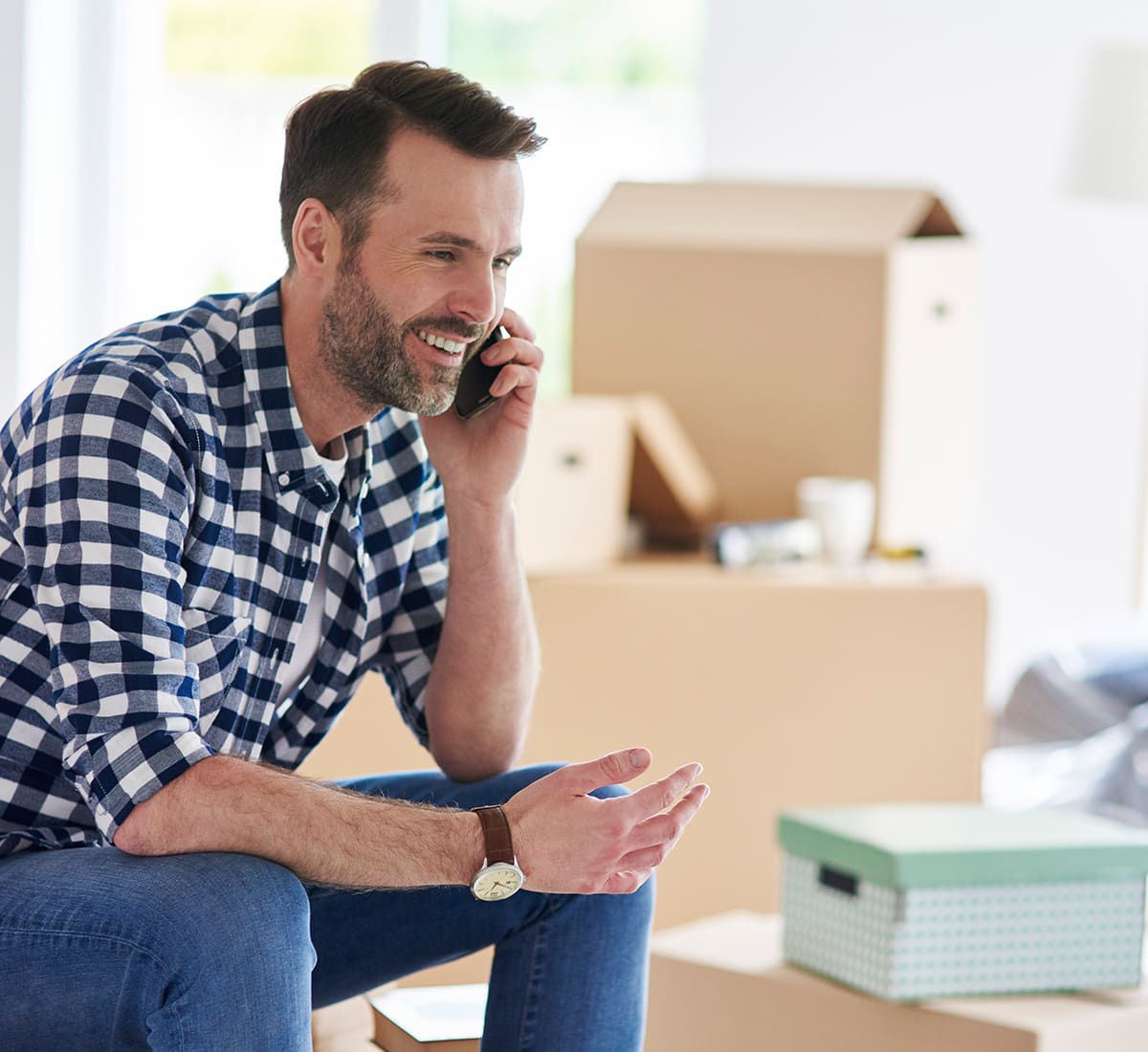 a man talking on the phone